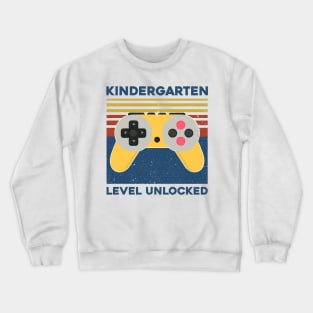 Kids Kindergarten Level Unlocked Back To School Video Gamer Crewneck Sweatshirt